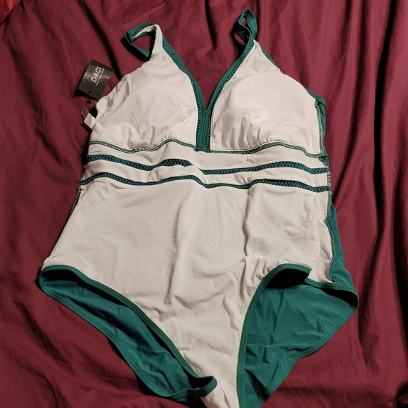 NWT Womens Plus Size V Neck Peek a Boo sexy bathing swim  suit 22w - Picture 8 of 11